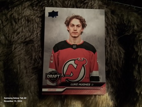 2023-24 UPPER DECK LUKE HUGHES DRAFT RC DELUXE 145/250!!! DEVILS STUD "D"