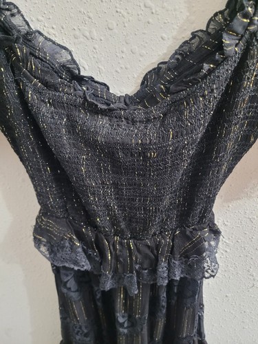 Rokoko Sand X Revolve Gr. XS Adina schwarz gold Ausschnitt Maxikleid NEU $ 597 - Bild 6 von 19