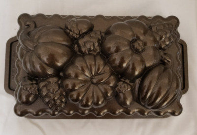 Nordic Ware USA  Harvest Bounty  Pumpkins and Nuts 6 cups nonstick loaf pan