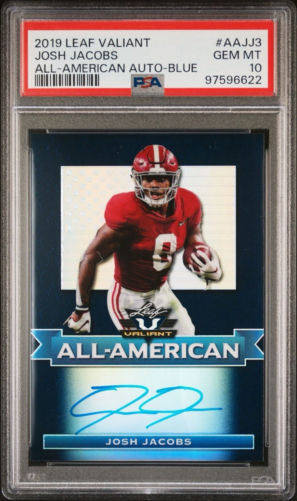 Josh Jacobs Leaf Valiant All-American Autographs #AAJJ3 Orange