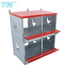 High Quality 4 Compartment Chicken Nesting Box Metal Poultry Nest Box Wall Mount