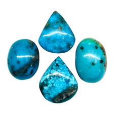 4 Pcs Natural Turquoise 16-18mm Blue Cabochon Loose Untreated Gemstones Lot