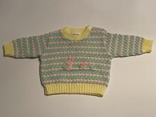 Vintage Japan Satisfaction Always Baby Pastels Easter Sweater Size 0-6 Months