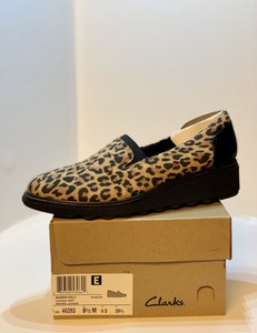 clarks leopard loafers