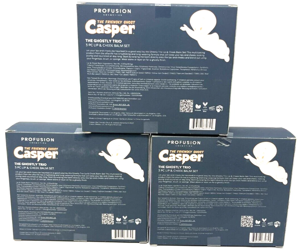 (3) Profusion Casper The Friendly Ghost Ghostly Trio Sealed Lip & Cheek Balm - Image 3 of 3