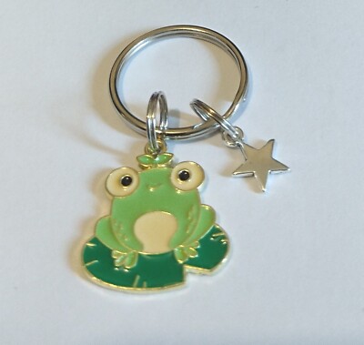 Entzückender grüner Schlüsselanhänger ''Sternfrosch'', liebenswert nützlich süß Frosch Geschenk  