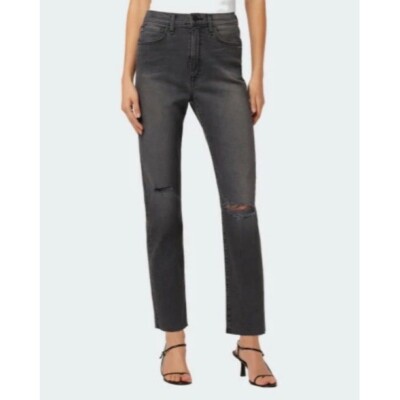 Hudson Jeans Kass High-Rise Straight Jeans Sweet Escape Grey 27