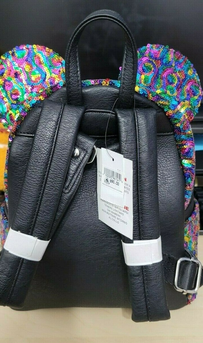 Disney Loungefly Mickey Rainbow Sequin Mini Backpack -NEW  display picture 3