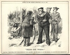 ARMENIAN MASSACRES: 1895 British CARTOON - Ottoman Empire - TURKEY - Atrocities