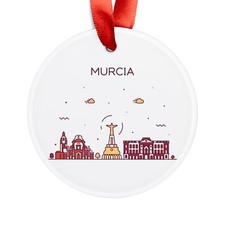 MURCIA SPAIN Skyline, Spanish Travel, Personalized Round Acrylic Ornament Gift
