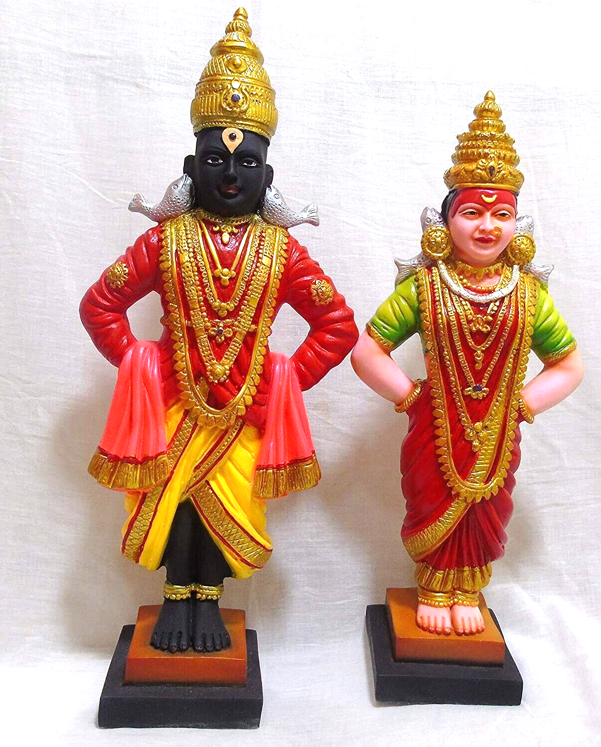 Shri Vitthal Rukmini Multicolor Handicraft Marble Idol Statue for ...