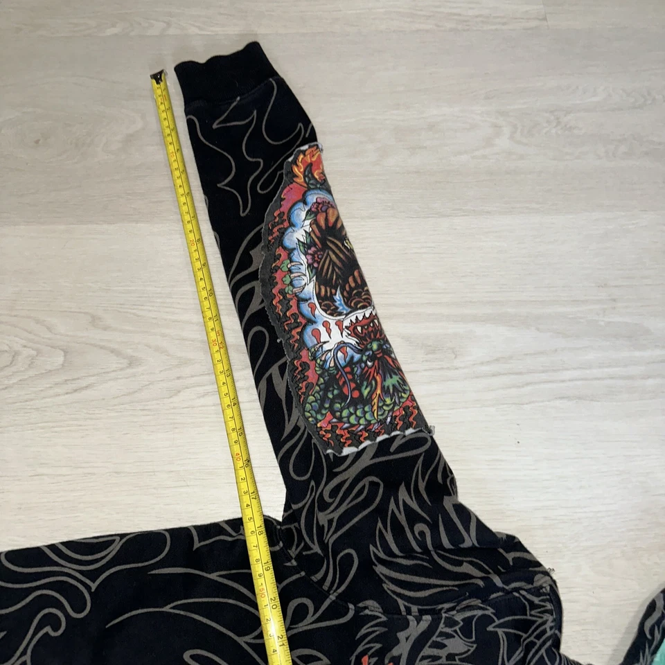 Chaqueta de Comida Ed Hardy De Colección Calavera Fuego Suerte Piel Sintética Y2K Mujeres S Foto 4 de 4