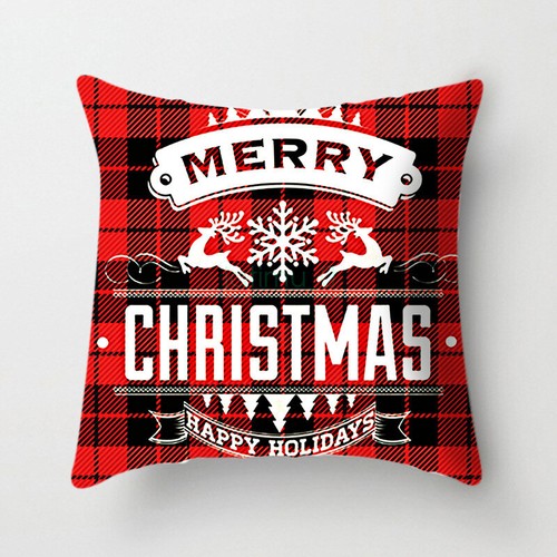 Christmas Throw Pillow Covers Xmas Cushion Cover Santa Deer Pillowcases Decor - Picture 7 of 34