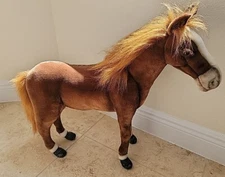 F A O Schwarz Large Brown Toy Horse 21 1/2" Tall by 26" Long