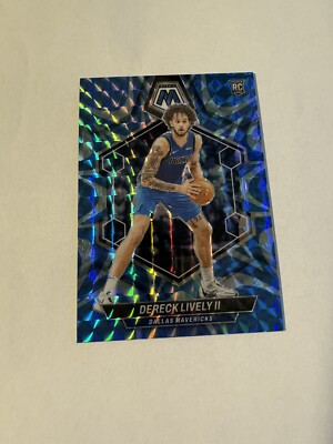 2023-24 Panini Mosaic Dereck Lively II Rookie RC Blue Reactive Prizm SP