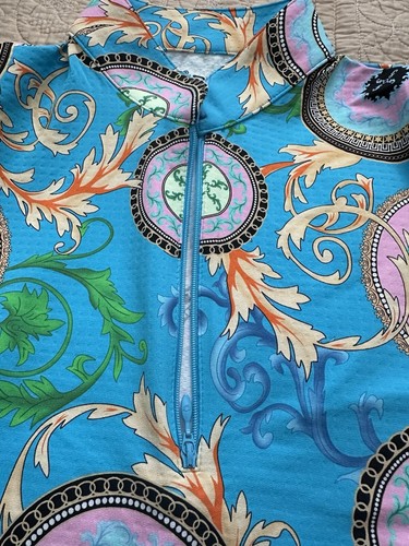 New IBKUL Debbie Print Ruched Elbow Length Sleeve Top UPF 50+ R$98 Size Small - Picture 7 of 9