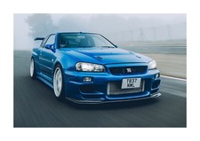 Nissan Skyline 1 R34 A4 poster with reproduction print choice of frame