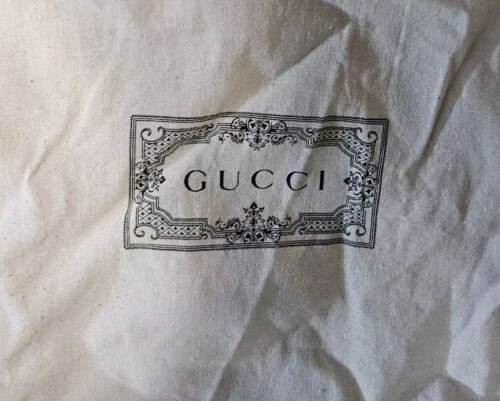 Gucci Cotton Canvas Tote Shopping Gift Bag Large Hobo Shoulder Grocery Authentic - Picture 6 of 6