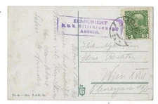 Abbazia Austria, Seaside View PPC, WWI Censored