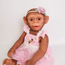 22" Monkey Reborn Baby Dolls Full Body Toddler Infant Newborn Realistic Vinyl