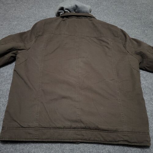Levi's Jacket Mens XL Sherpa Lined Hooded Trucker Field Full Zip Military Green - Picture 2 of 8