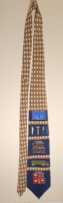 Men's Vicky Davis '' House Work '' Remodel  100% Silk NeckTie