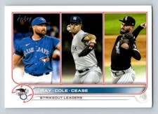 AL Strikeouts Leaders (Robbie Ray / Gerrit Cole / Dylan Cease) 2022 Topps #138