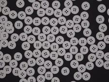 Vintage White Round 4-Hole Buttons with Smooth Rounded Top 15mm Lot of 13 B57-3