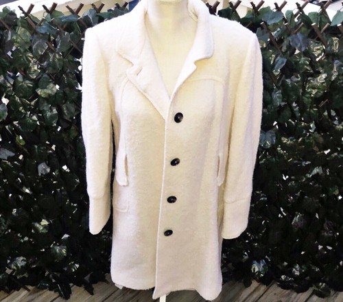 ZARA Cream Pea Coat SIZE L | eBay