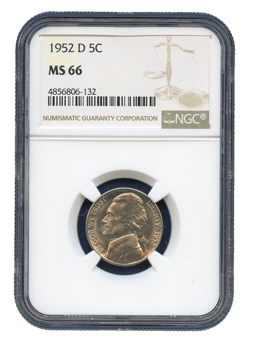1952 P Jefferson Nickel NGC MS66 5FS Full Steps EXTREMELY RARE