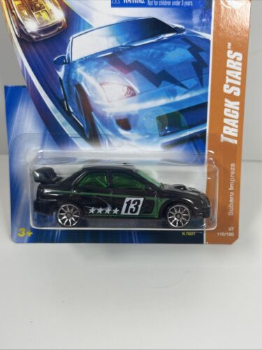 Hot Wheels 2007 Track Stars Subaru Impreza negro y verde Hc5 - Imagen 2 de 2