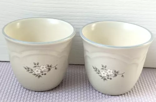 Vintage 2004 Pfaltzgraff Heirloom Collection Set of 2 Custard Cups USA Stoneware