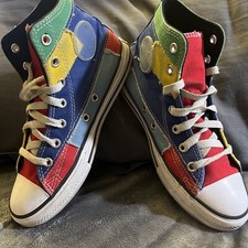 Converse All Star Youth 3 Chuck Taylor Hi Rainbow Patchwork Shoes 373163F