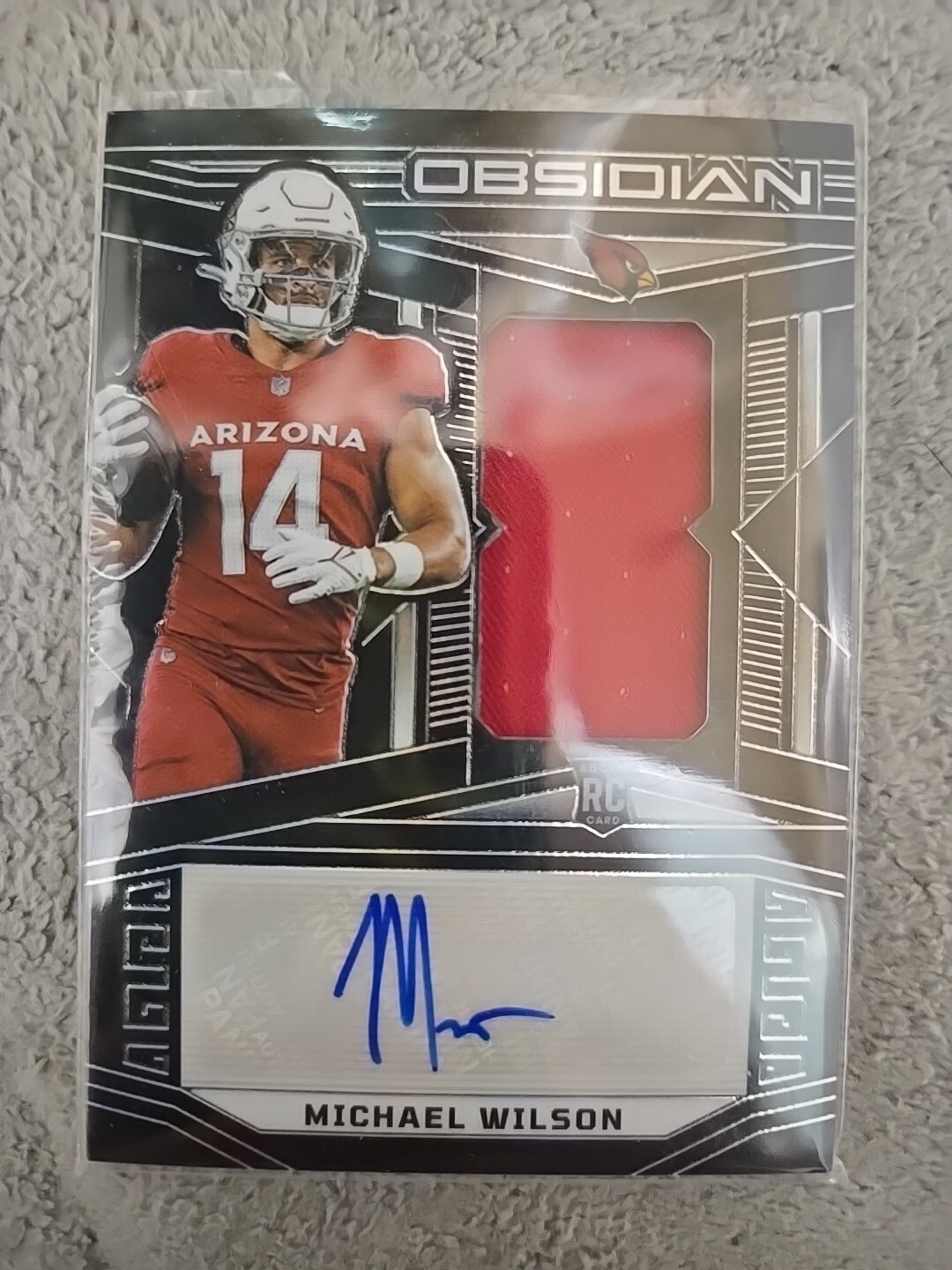 2023 Obsidian Michael Wilson 102/199 Auto RPA Patch RC Cardinals Rookie