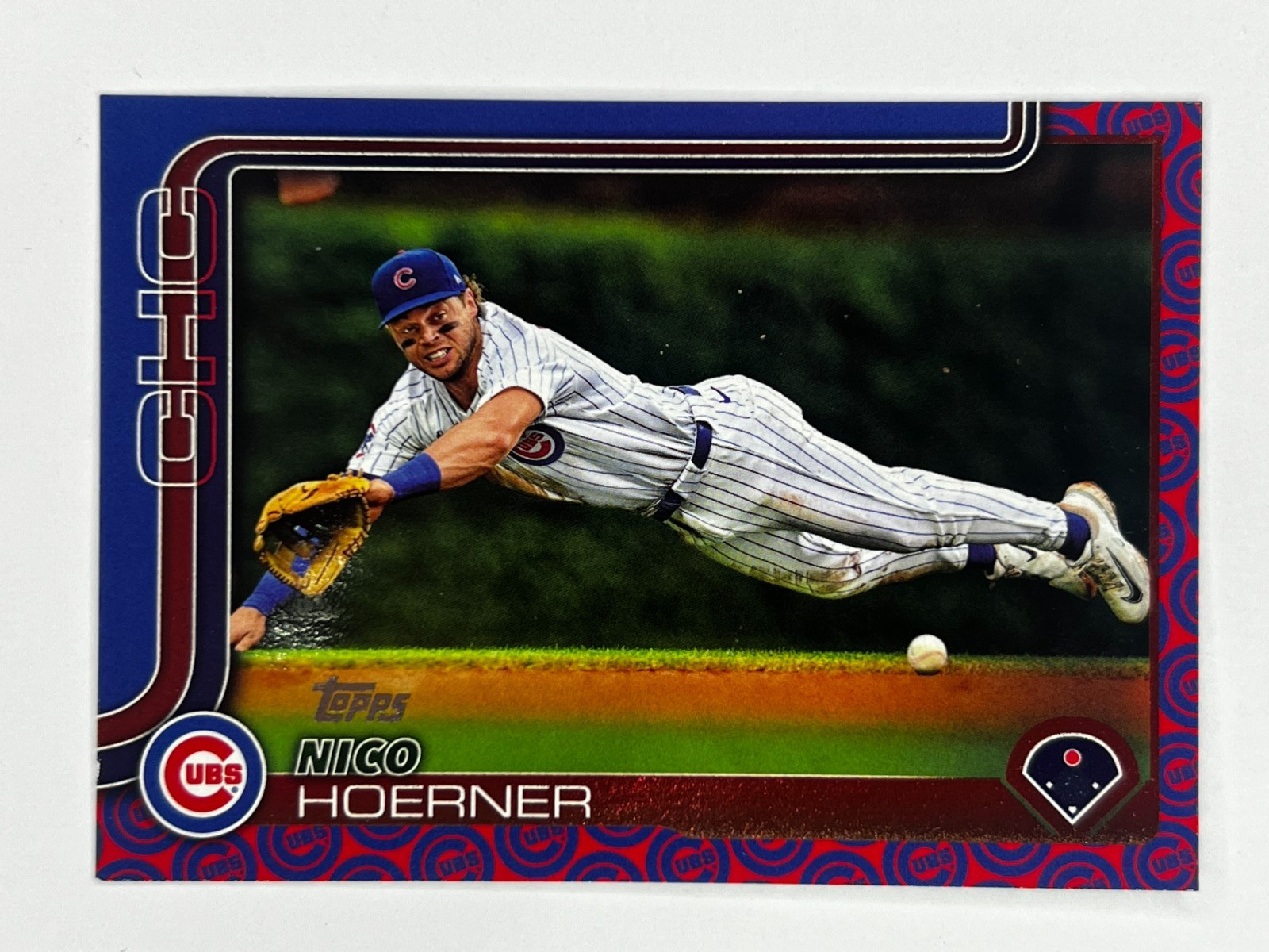 Nico Hoerner 2025 Topps Series 1 #38 Team Color Border SP Parallel Chicago Cubs
