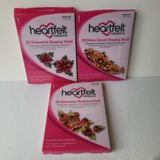 Heartfelt Creations Poinsettia Blossoms Petite Florals 3D Shaping Molds Lot