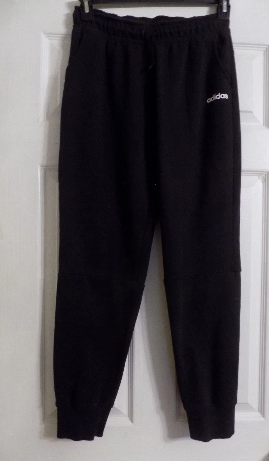 Pantaloni da donna Adidas Joggers neri pull on taglia M vita elastica cordino