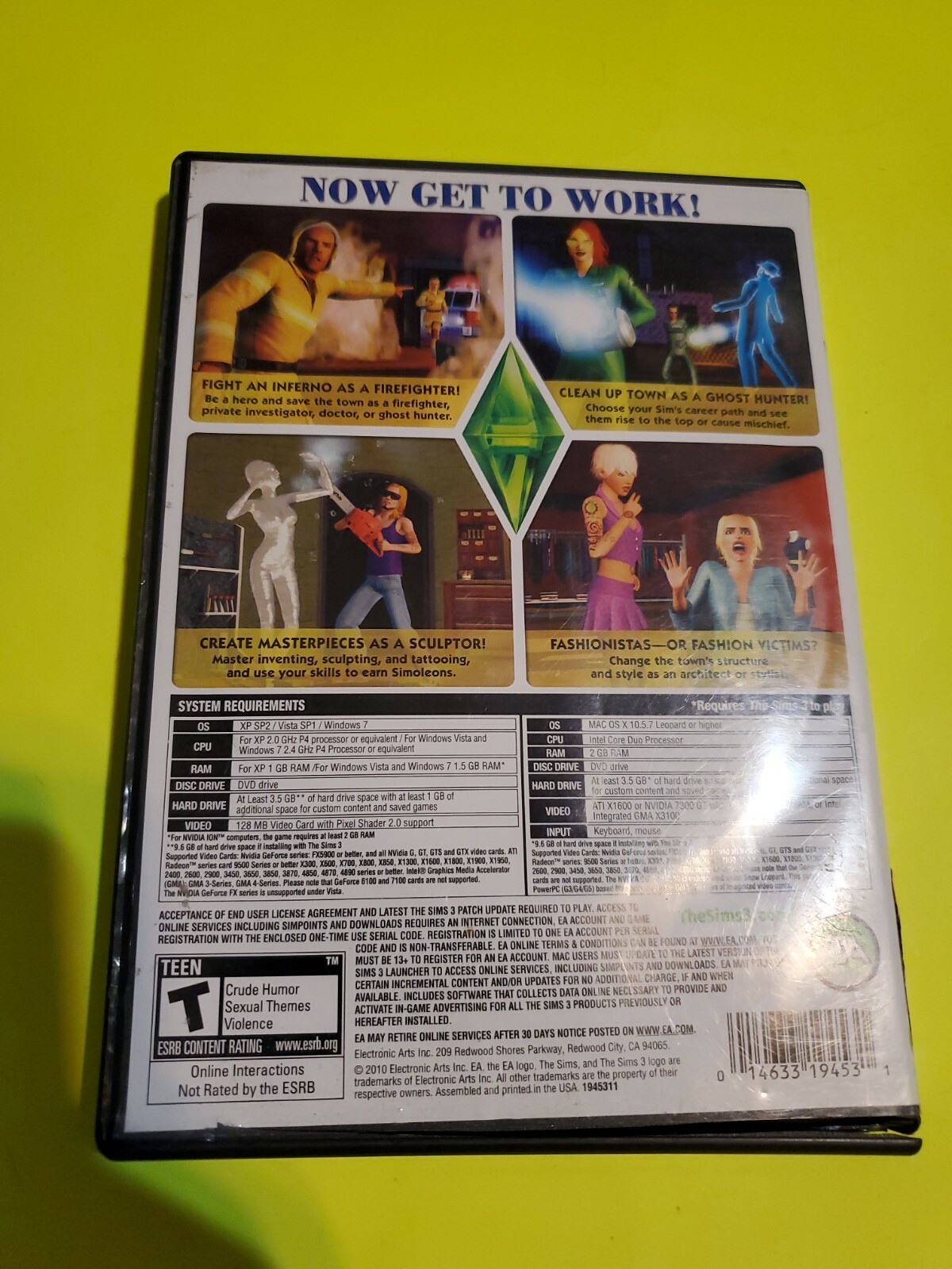 Sims 3: Ambitions EXPANSION PACK DVD (Windows/Mac PC 2010) GAME ...