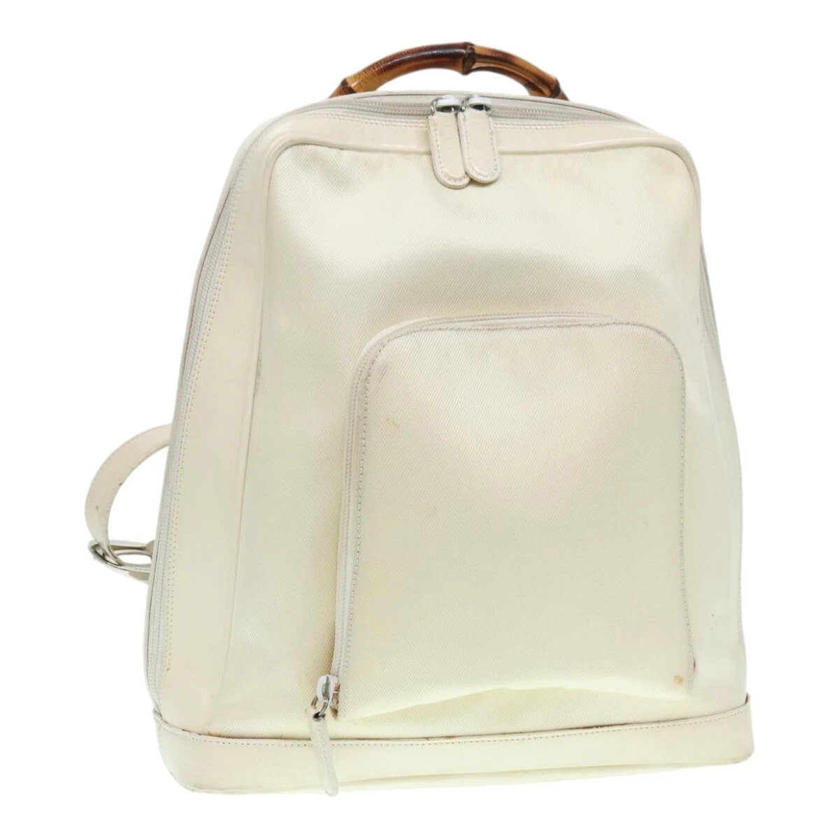 Sac bandoulière Gucci bambou cuir blanc authentique