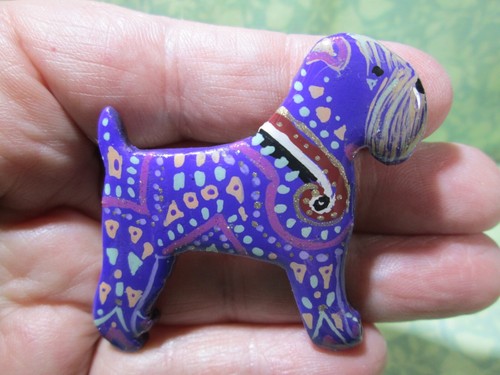 Spilla per cani in stile mosaico con rivestimento morbido Wheaten Terrier - di Cindy Anthony 014' -/ U - Foto 1 di 10