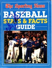 DAVEY JOHNSON Signed 1987 The Sporting News Baseball Stat & Facts Guide Mets