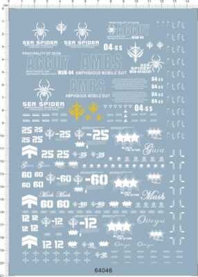 Detail Up MG 1/100 Scale MS-09 Dom Tri Star GDM Figure Markings Water Decal