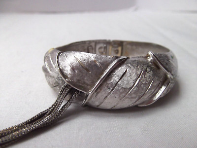 Vtg Hawthorne Turtle Silver tone Wrist Watch Swiss lame fringe NEEDS BATTERY