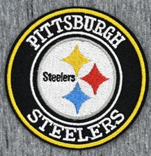 PITTSBURGH STEELERS EMBROIDERED IRON ON PATCH 3"  DIAMETER FREE SHIPPING