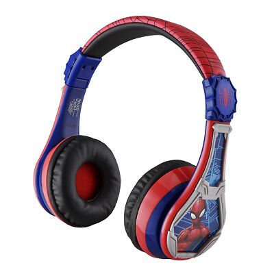eKids Spiderman Bluetooth Kids Headphones with Microphone, Volume Reduced  to