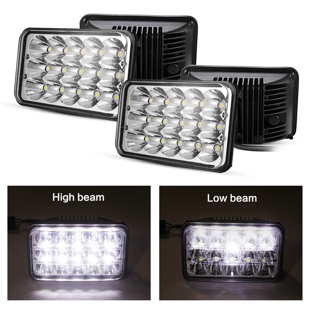 4-Pack 4x6 LED Headlight Bulbs – Replaces HID H4656/4651 Sealed Beams (9-30V)