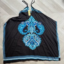 Advance Apparels Printed Dress Cover Up Kaftan Boho Batik One Free Plus Size OS 