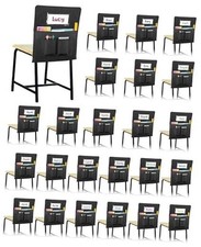 24 PCS Chair Pockets for Classroom,20"x17" Large Chair Pockets,Student Chair