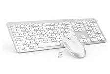 Wireless Keyboard and Mouse Combo - Full Size Slim Thin Wireless Keyboard Mouse