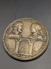 Vatican medal Scala Sant holy stairway St Peter & St Paul. C 1750. Antique Papal